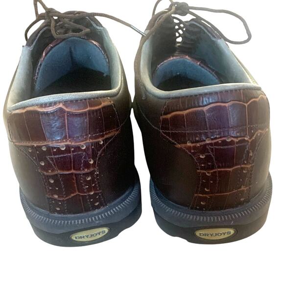 Foot Joy Dryjoys Leather Golf Shoes 11 M Brown ECL Leather System Soft Cleats - Picture 5 of 8